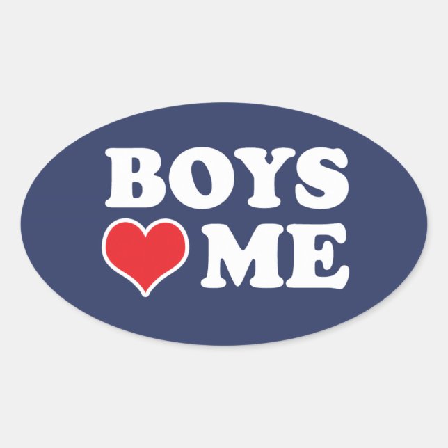 BOYS LOVE ME OVAL STICKER (Front)