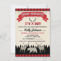 Boys Lumberjack Baby Shower Invitation