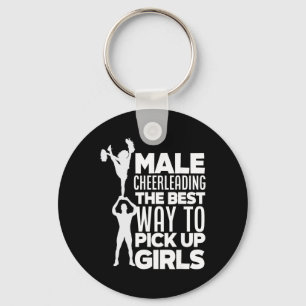 Boys Male Cheerleading Funny Male Cheerleader Key Ring