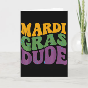 Boys Mardi Gras Shirt - Cute Mardi Gras Dude Tee Card