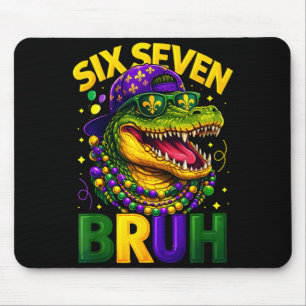 Boys Mardi Gras Six Seven Bruh Mardigator Alligato Mouse Mat