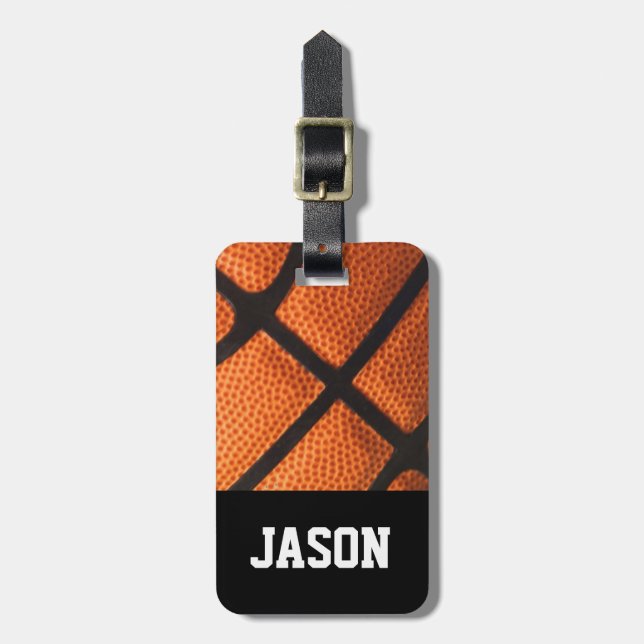 Boys Masculine Basketball Custom Luggage TAG (Front Vertical)