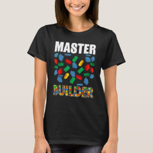 Boys Master Builder Funny Brick Building Blocks To T-Shirt