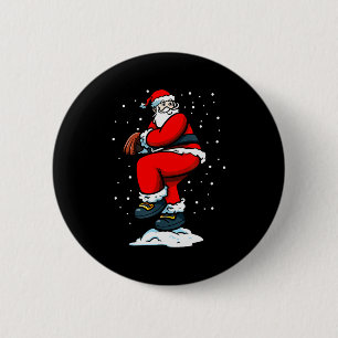 Boys Men Xmas Tcher Santa Claus Christmas Baseball 6 Cm Round Badge