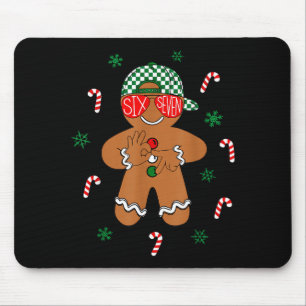Boys Mens Christmas 6 7 Gingerbread Funny Meme Six Mouse Mat