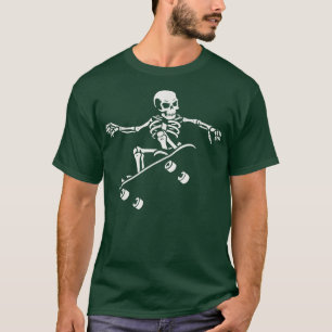 Boys Mens Skateboarding Skeleton Skater Halloween T-Shirt