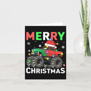Boys Merry Christmas Monster Truck Santa Hat Toddl Card