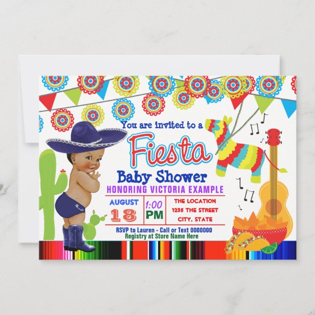 Boys Mexican Fiesta Baby Shower Invitations (Front)