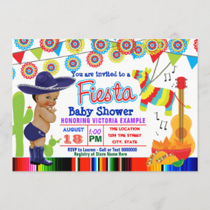 Boys Mexican Fiesta Baby Shower Invitations
