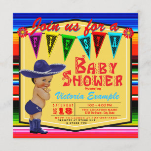 Boys Mexican Fiesta Baby Shower Invitations