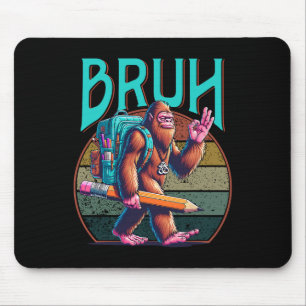 Boys Modern bruh' Big Foot Back To School Graphic Mouse Mat