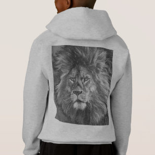 Boys Modern Hoodies Back Print Animal Lion Face