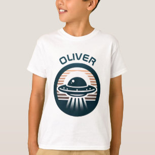 Boys' Modern Minimalist UFO at Sunset T-Shirt