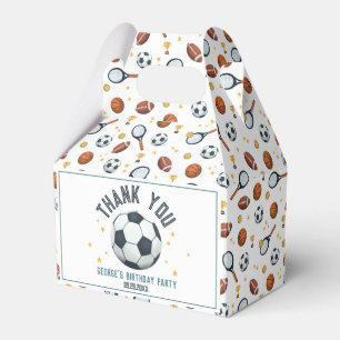 Boys Modern Soccer Sports Kids Birthday Favour Box
