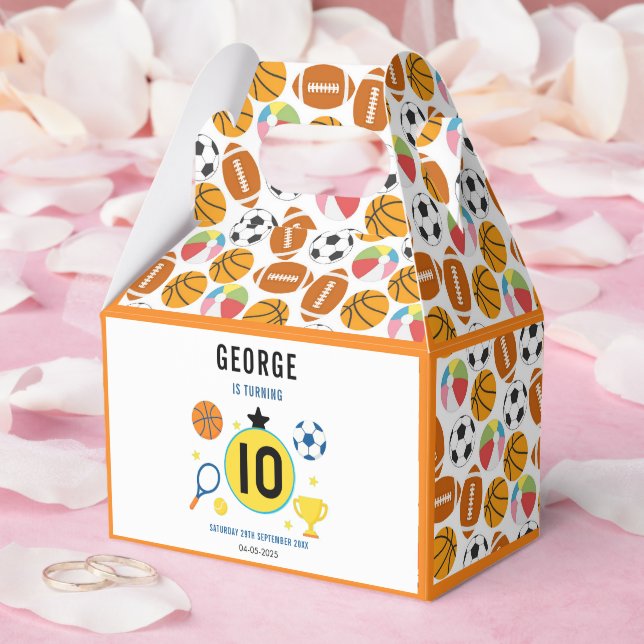 Boys Modern Sports Birthday Party | Game Day Theme Favour Box (Wedding)