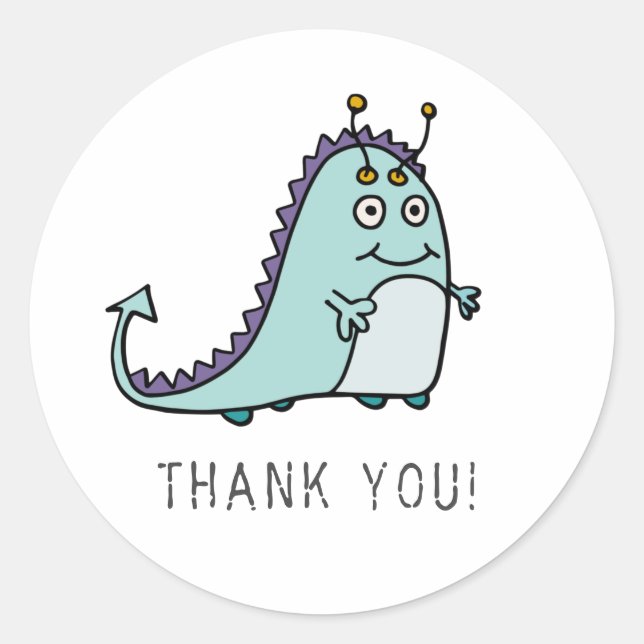 Boys Monster 1st Birthday Party Classic Round Sticker (Front)