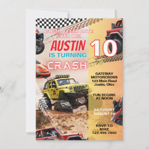 Boys Monster Truck Any Age Birthday Invitation