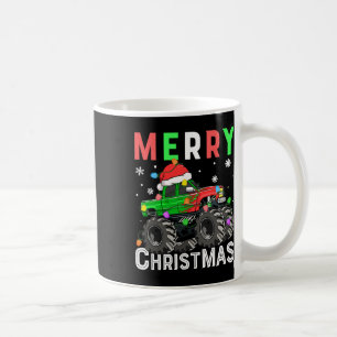 Boys Monster Truck Merry Christmas Santa Hat Kids Coffee Mug