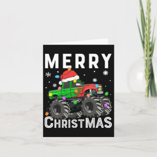Boys Monster Truck Merry Christmas Santa Hat Toddl Card