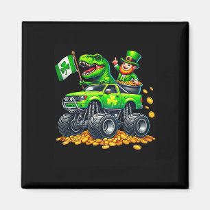 Boys Monster Truck T-rex Leprechaun St Patricks Da Magnet