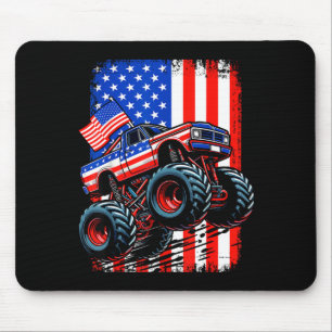 Boys monster truck usa flag monster truck 4th ofBo Mouse Mat