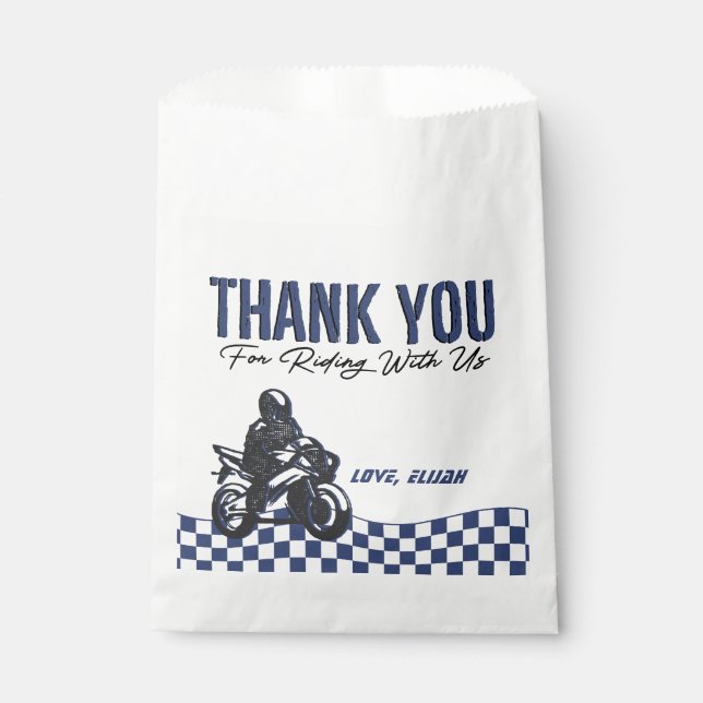 Boys' Motocross Dirt Bike Birthday  Favour Bags (Front)
