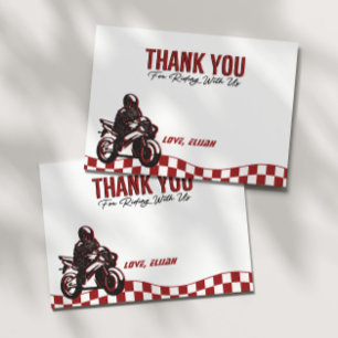 Boys' Motocross Dirt Bike Birthday Thank You Card