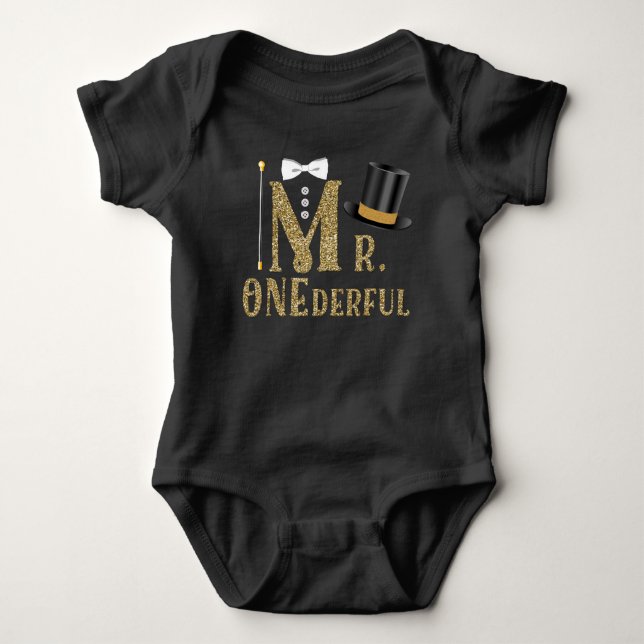 Boys Mr ONEderful 1st Birthday Shirts (Front)