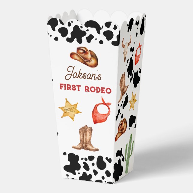 Boys My First Rodeo Cowboy 1st Birthday  Favour Box (Front)