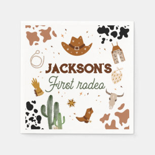 Boys My First Rodeo Cowboy 1st Birthday Napkin