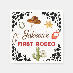 Boys My First Rodeo Cowboy 1st Birthday Napkin