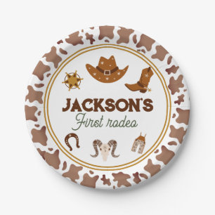Boys My First Rodeo Cowboy 1st Birthday Paper Plate