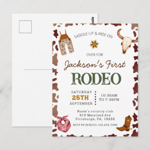 Boys My First Rodeo Cowboy 1st Birthday Postcard