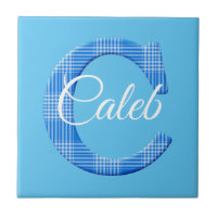 Boys Name Custom Plaid Letter C