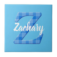 Boys Name Custom Plaid Letter Z