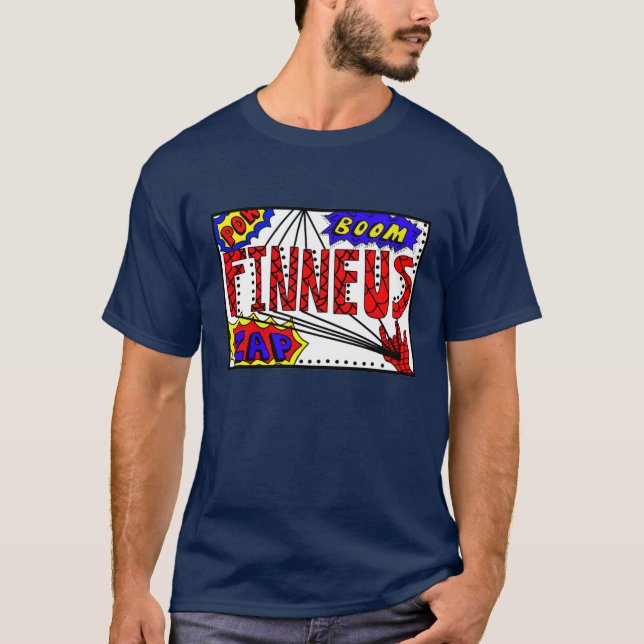 Boy's Name Finneus Spider Web Super Powers    T-Sh T-Shirt (Front)