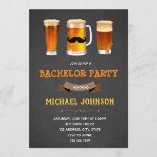 Boys night out bachelor party invitation