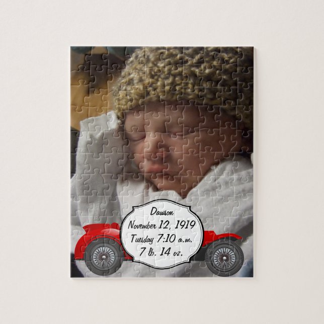 Boys Nursery Classic Car Gifts Sweet red Retro Car Jigsaw Puzzle (Vertical)