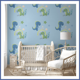 Boy's Nursery Dinosaurs at Play Peel & Stick Wallpaper