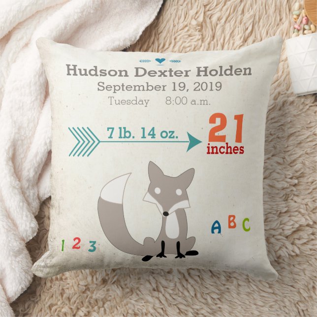 Boy's Nursery Room Baby Stat Fox Arrow Pattern Cushion (Blanket)