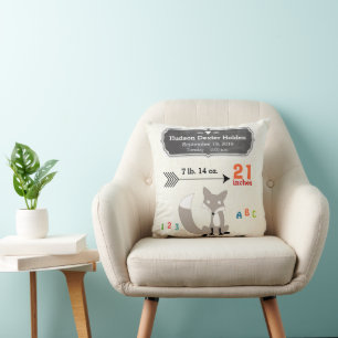Boy's Nursery Room Baby Stat Fox Arrow Pattern Cushion