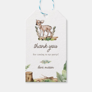 Boy's Oh Deer Woodland Baby Deer Birthday Gift Tags