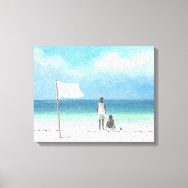 Boys on Beach Kenya Canvas Print (Front)