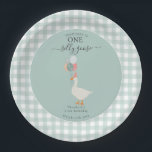 Boy's One Silly Goose 1st Birthday Party Paper Plate<br><div class="desc">A cute one silly goose themed boy's Birthday Party theme. This unique, hand drawn design is perfect a baby boy's first birthday party! Customise this one silly goose birthday party design and make it your own! Find matching one silly goose themed kids birthday invitation, decor and favours in this design's...</div>