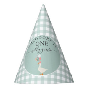 Boy's One Silly Goose 1st Birthday Party Party Hat