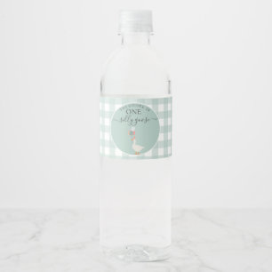 Boy's One Silly Goose 1st Birthday Party Water Bottle Label