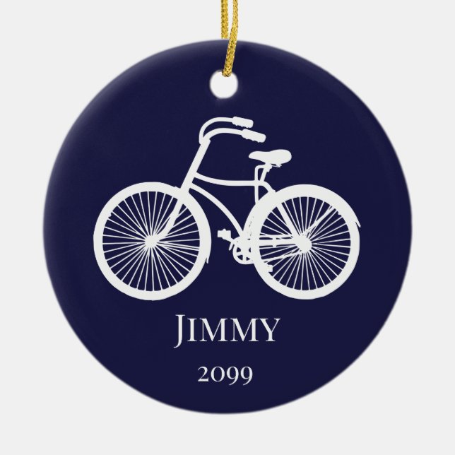 Boy's or Men's Bicycle Christmas Ornament (Front)