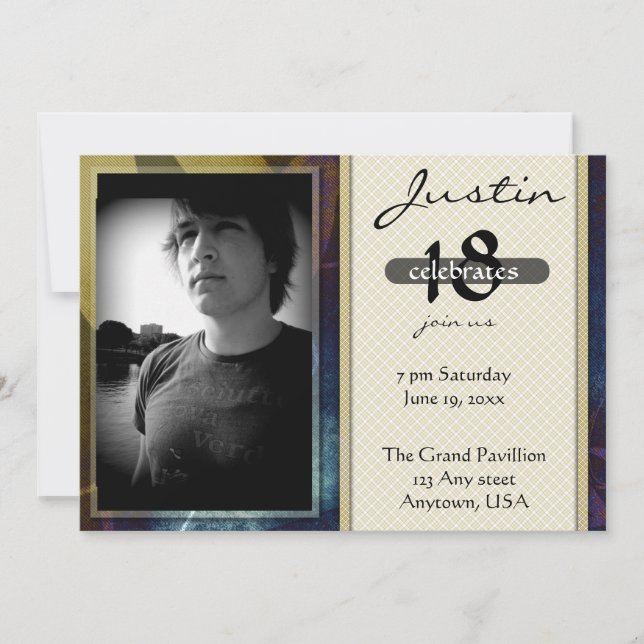 Boy's or Men's Birthday Invitation (Front)