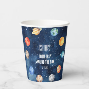 Boys Outer Space Solar System Cosmic Birthday Paper Cups