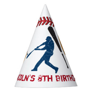 Boys Personalised Baseball Birthday Party Hats